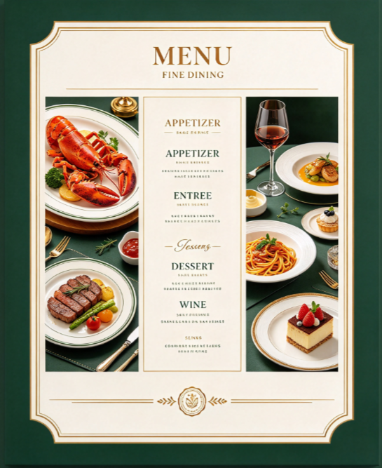 Elegant Fine Dining Menu Template